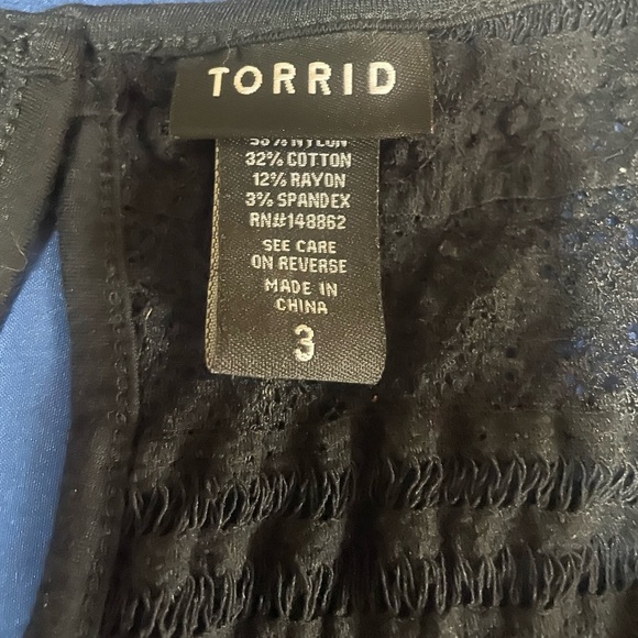 TORRID Black Lace Sleeveless Tank Top Size 3X Pretty Casual Night Out - Picture 2 of 8